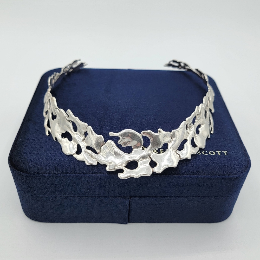 Kendra Scott Savannah Collar Necklace NEW Vintage Silver #2892